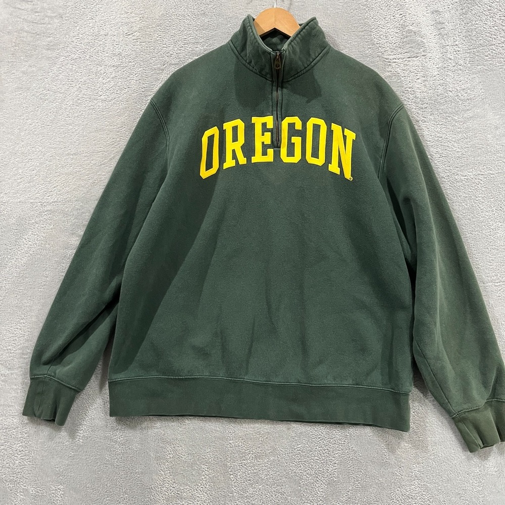JanSport Y2K University of Oregon Ducks 2XL‎ Quarter-zip Pullover Fleece Top 90s